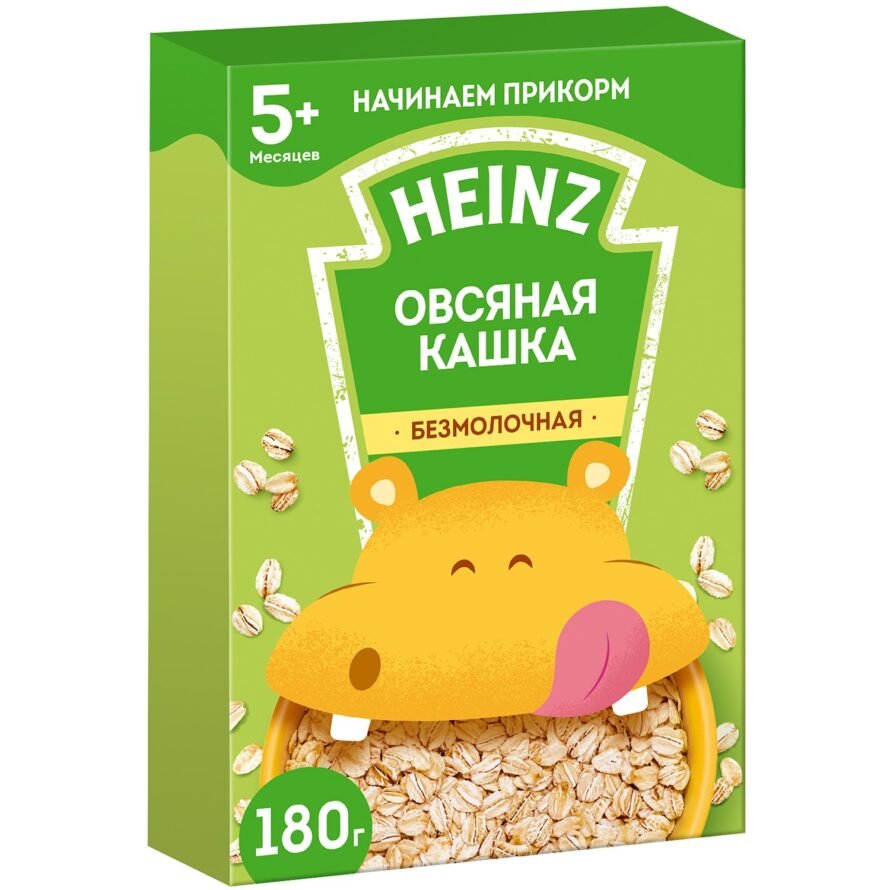 Каша Heinz безмолочная овсяная с пребиотиками (с 5 месяцев) 180 г