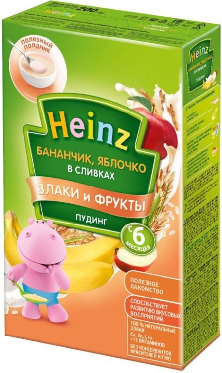 Heinz пудинг бананчик с яблочком в сливках (с 6 месяцев) 200 г