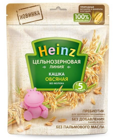 Каша Heinz безмолочная Цельнозерновая овсяная (с 5 месяцев) 180 г