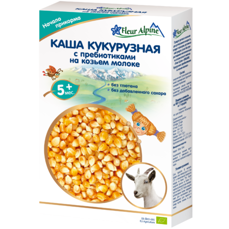 Fleur Alpine каша Кукурузная с пребиотиками на козьем молоке, с 5 месяцев