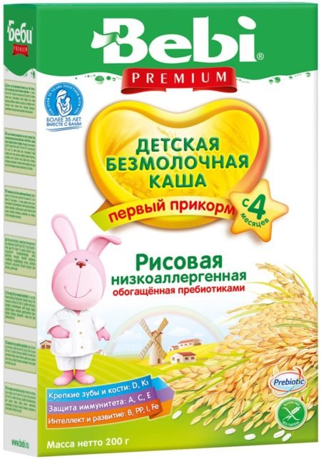 Bebi porridge / m rice low-allergen with prebiotics 200 gr