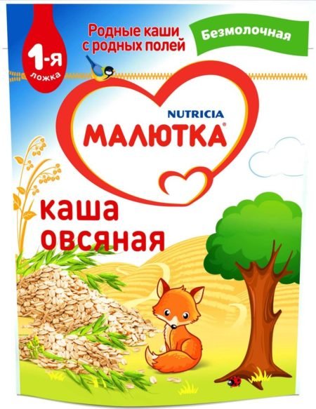 Каша Малютка (Nutricia) безмолочная овсяная (с 4 месяцев) 200 г