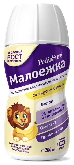Baby milk formula Pediasure Maloejka with taste banana, (from 1 year to 10 years) 200 ml