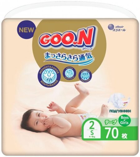 Diapers Goo.N Premium Soft size 2 S (4-8 kg) unisex 70 pcs