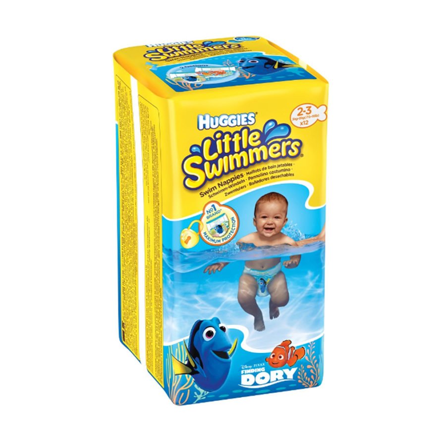 Huggies Swim Diapers Disposable Swim Pants, Little Swimmers 2-3 (3-8 kg) 12 pcs