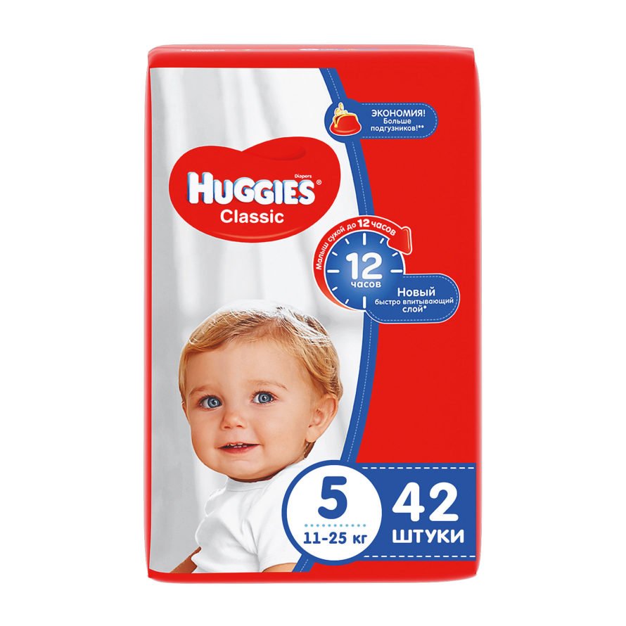 Подгузники Huggies Classic 5 (11-25 кг) 42 шт