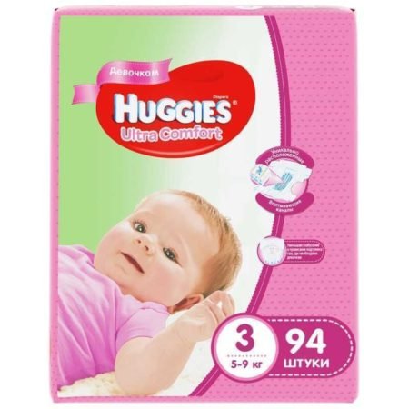 Bez Huggies Ultra Comfort 3 (5-9 kq) 94 ədəd. qız üçün