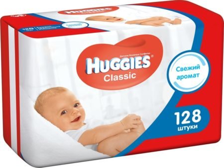 Huggies Детские влажные салфетки Classic 128 шт