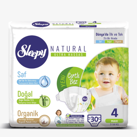 Sleepy подгузники Natural Ultra Sensitive 4 (7-14 кг) 30 шт.