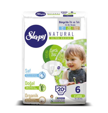 Sleepy подгузники Natural Ultra Sensitive 6 (15-25 кг) 20 шт.