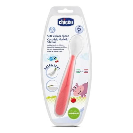 CHICCO Spoon Silicone Soft Red