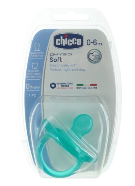 CHİCCO silikon əmzik-püstə Physio Soft 1 ədəd.