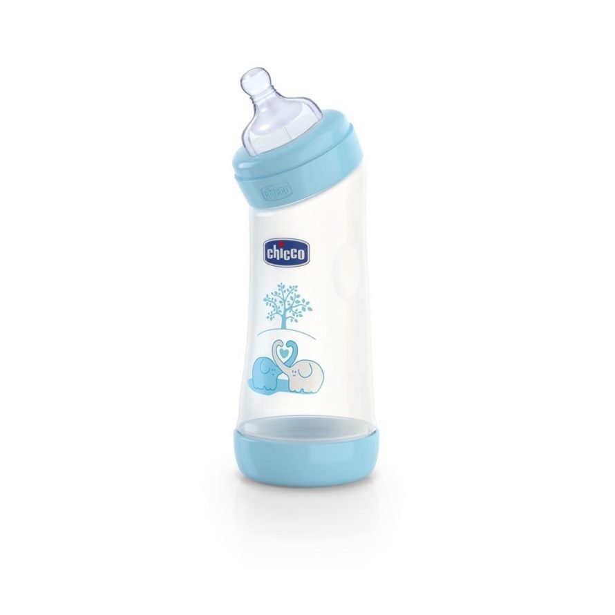 Chicco əyrilmiş  şüşə oğlan WB 250 ml