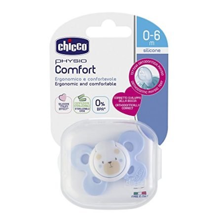 CHİCCO Silikon əmzik mavi 0-6 ay