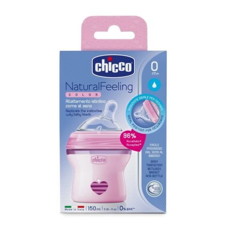 Chicco Natural Feeling pink feeding bottle 150ml