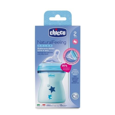 Chicco Natural Feeling Feeding Bottle Blue 250ml