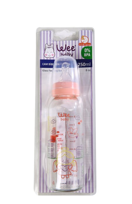 WEE BABY 876 стеклянная бутылочка для кормления 250ML