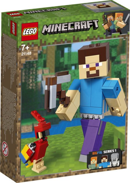 LEGO Minecraft 21148 bir tutuquşu konstruktor ilə Steve böyük rəqəmlər