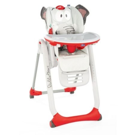 Chicco Стульчик для кормления Polly 2 Start, 4-х колесный красный