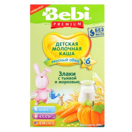 Bebi porridge milk cereals pumpkin carrots 200 gr