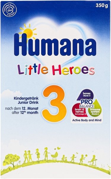 Сухая молочная смесь Humana 3, с пребиотиками-галактоолигосахаридами, 350 г