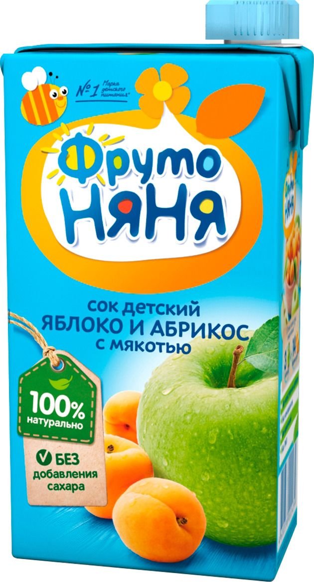 Фруто Няня сок яблоко абрикос 500 гр - pandababy