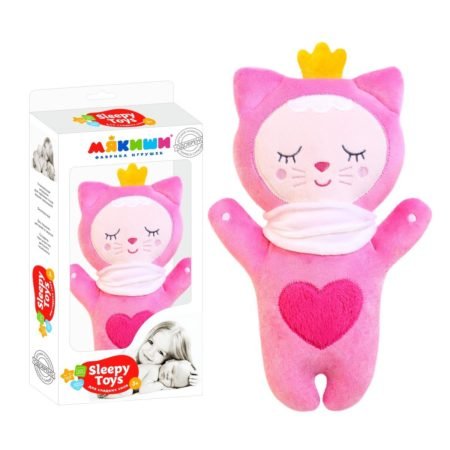 Мягкая игрушка для сна Котенок Sleepy Toys 28 см, Мякиши, цвет разноцветный