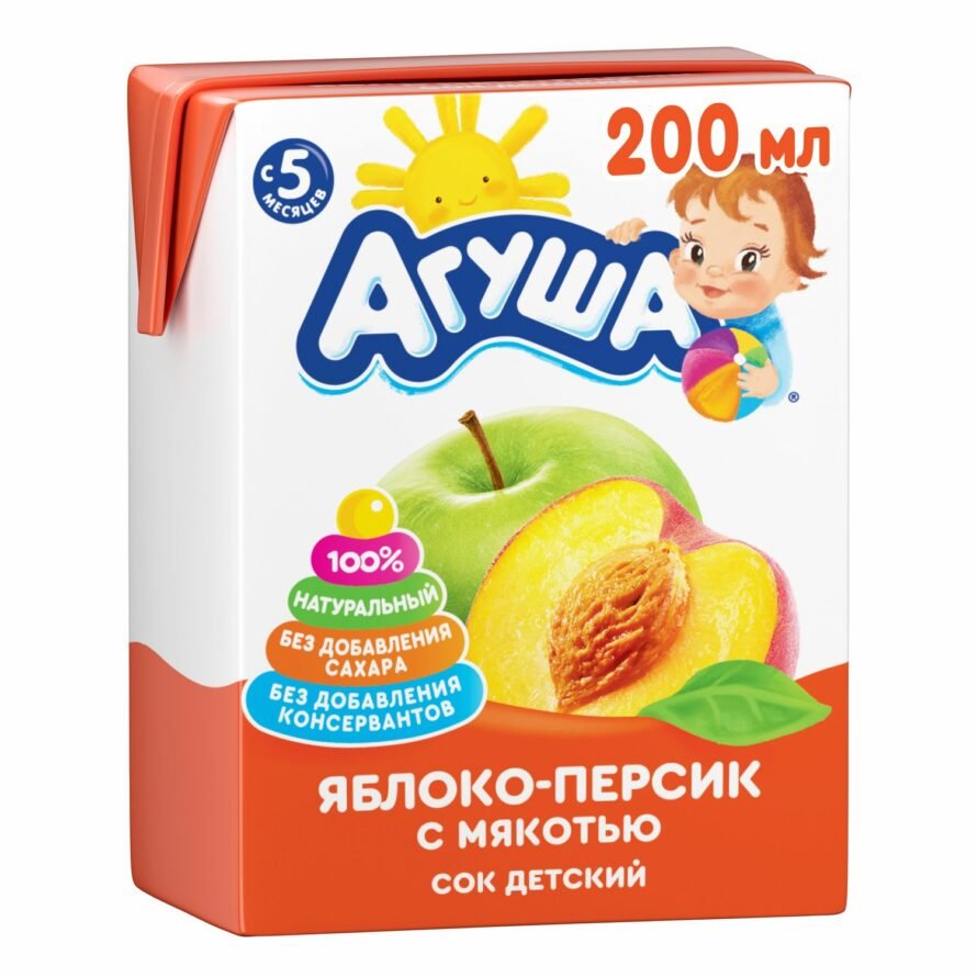Agusha juice apple peach 200 ml
