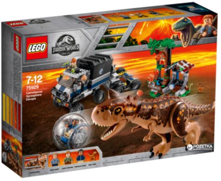 LEGO Jurassic World 75929 Побег в гиросфере от карнотавра Конструктор