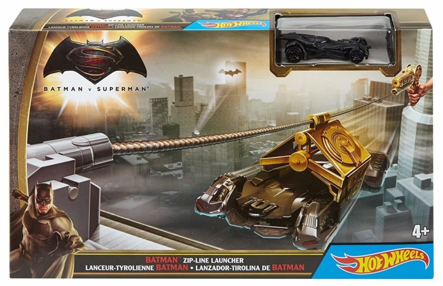 Бэтмен Бэтмобиль Hot Wheels Zip Line Launcher