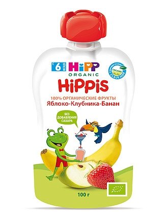 Hipp Hippis яблоко клубника банан 100 гр