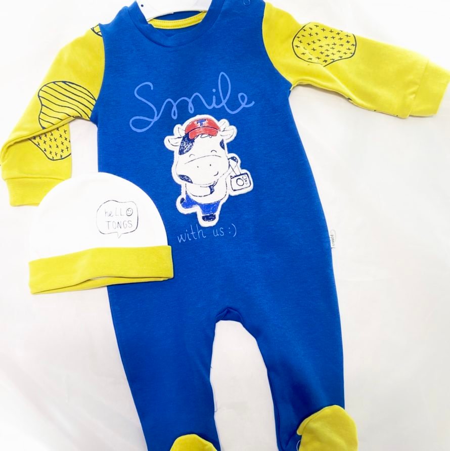 Tongs baby 2300 baby romper with bonnet