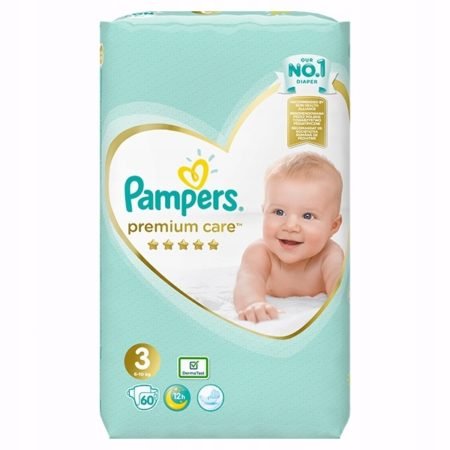 Подгузники Pampers (Памперс) Premium Care 3  (5-9 кг) 60 шт.