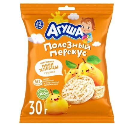 Мини-хлебцы рисовые Агуша Груша 30 г