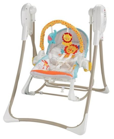 Качели Fisher-Price 3в1 Слоненок и львенок BFH07