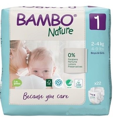 Подгузник Bambo Nature 1 (2-4 кг) 22 шт