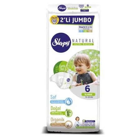 Sleepy подгузники Natural Ultra Sensitive 6 (15-25 кг) 40 шт.