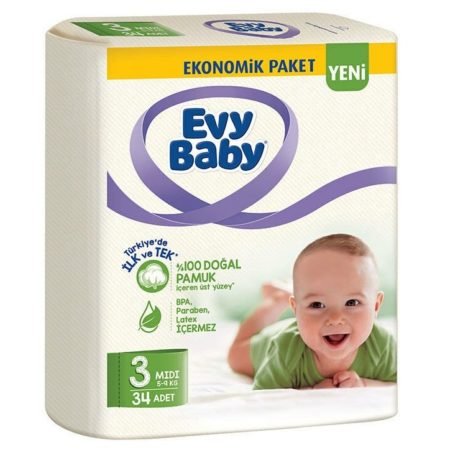 Evy Baby подгузники 3 (5-9 кг) 34 шт