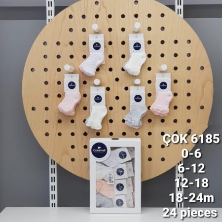 Caramell ÇOK6185 носки для детей белого, розового цветов (6-12, 12-18, 18-24)
