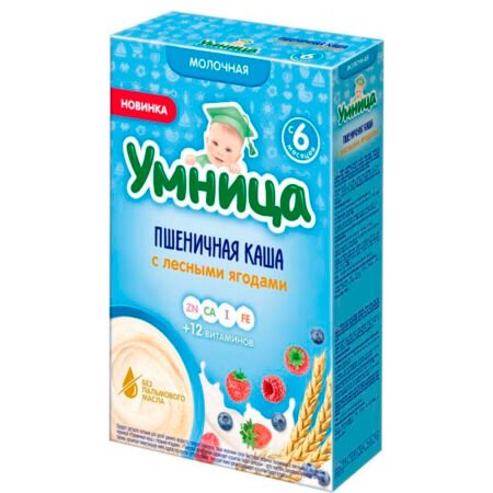 Каша Умница молочная пшеничная лесные ягоды (с 6 месяцев) 200 г