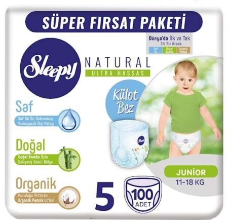 Подгузники-трусики Sleepy Natural Ultra Sensitive 5 (11-18 кг) 100 шт.