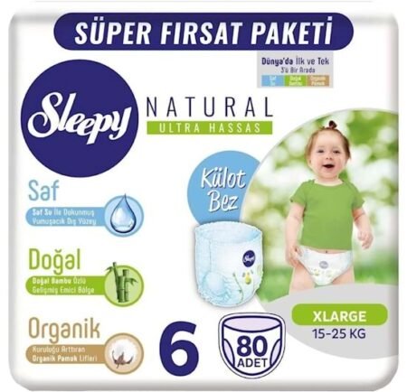 Подгузники-трусики Sleepy Natural Ultra Sensitive 6 (11-18 кг) 80 шт.