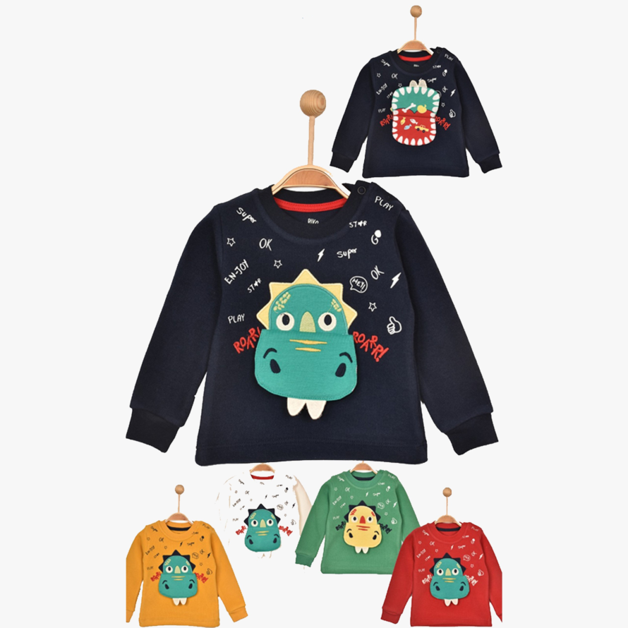 Divonette 3502 embroidered sweatshirt true store dinosaur