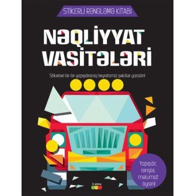 Nəqliyyat vasitələri – stikerli rəngləmə kitabı