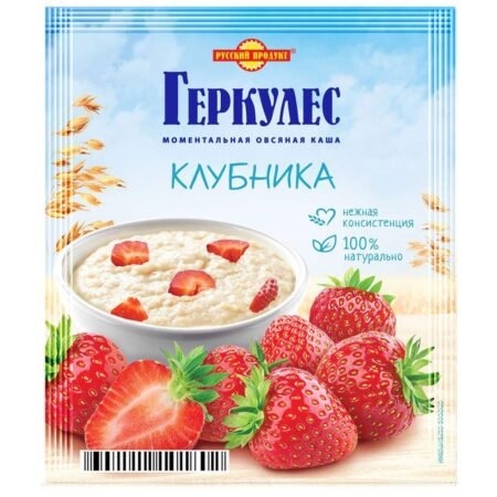 Русский Продукт Геркулес каша овсяная с клубникой, с 1 года, 35г.