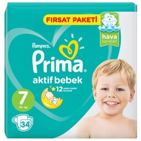 Diapers Prima Aktif Bebek 7 (15+ kg) 34 pcs.