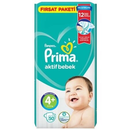 Diapers Prima 4+ (10-15 kg) 50 pcs.