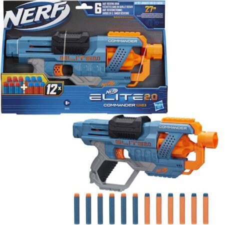 Hasbro Nerf Elite 2.0 Commander Rd-6 Blaster, 12 Official Nerf Darts E9485