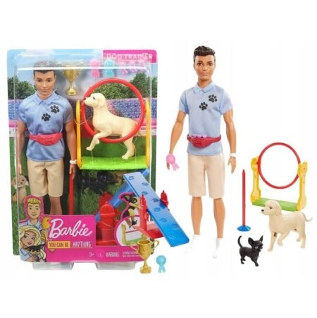 Barbie Doll Ken Dog Trainer Playset