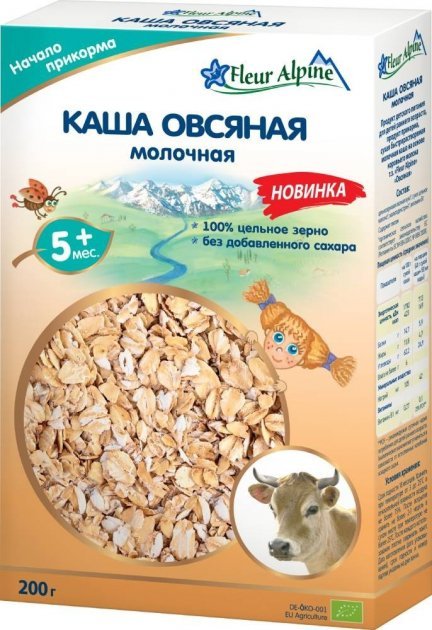 Fleur Alpine Organic Молочная каша овсяная 200 г